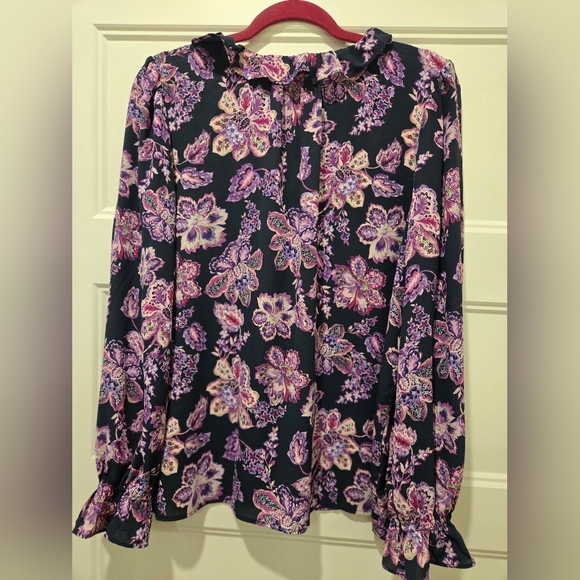 Loft Floral Ruffle Blouse - Picture 2 of 5